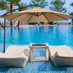 Housse De Rechange Pour Parasol, 8 Baleines, 3 M, Imperméable, Anti-UV, Tissu De Rechange - Beige -Promos Jardin Lumi Magasin 95434213 3