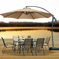 Housse De Rechange Pour Parasol, 8 Baleines, 3 M, Imperméable, Anti-UV, Tissu De Rechange - Beige -Promos Jardin Lumi Magasin 95434213 4