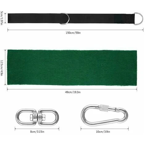 Hamac Ultra Résistant Aux Sangles Lourde Suspension 150CM Avec D-Ring - Deux Crochets Mousquetons - Charge Max 500KG, Cordes D'Attache Pour Balancoire De 3 Hamac Ultra Résistant Aux Sangles Lourde Suspension 150CM Avec D-Ring - Deux Crochets Mousquetons - Charge Max 500KG, Cordes D'Attache Pour Balancoire De – Image 3