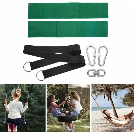 Hamac Ultra Résistant Aux Sangles Lourde Suspension 150CM Avec D-Ring - Deux Crochets Mousquetons - Charge Max 500KG, Cordes D'Attache Pour Balancoire De 4 Hamac Ultra Résistant Aux Sangles Lourde Suspension 150CM Avec D-Ring - Deux Crochets Mousquetons - Charge Max 500KG, Cordes D'Attache Pour Balancoire De – Image 4