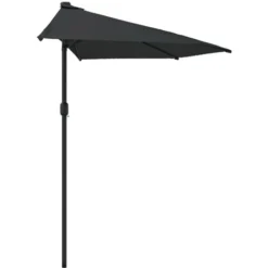 NICEON Parasol De Balcon Avec Mât En Aluminium Noir 300x150x253cm Demi -Promos Jardin Lumi Magasin 95461876 4