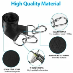 Kit De Sangle De Balançoire D'arbre Avec Deux Mousquetons En Acier Inoxydable Pour Cintres De Pneus, Porche, Extérieur Et Balançoires Pour Bébé -Promos Jardin Lumi Magasin 95737231 3