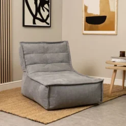 Icon Pouf Chaise Longue En Velours Côtelé Otto, Pouf Fauteuil De Salon XXL, Gris -Promos Jardin Lumi Magasin 95900304 3