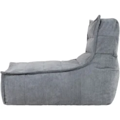 Icon Pouf Chaise Longue En Velours Côtelé Otto, Pouf Fauteuil De Salon XXL, Gris -Promos Jardin Lumi Magasin 95900304 5