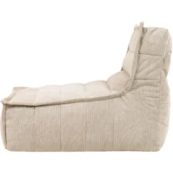 Icon Pouf Chaise Longue En Velours Côtelé Otto, Pouf Fauteuil De Salon XXL, Beige -Promos Jardin Lumi Magasin 95900413 5