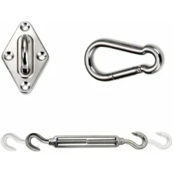 Accessoire Pour Voile Dombrage　Kit De Fixation Voile D'ombrage - Acier Inoxydable 304 Kit Accessoires De Fixation De Matériel Pour Voile D'ombrage, Toile D'ombrage Triangulaire, Carré -Promos Jardin Lumi Magasin 96337080 3