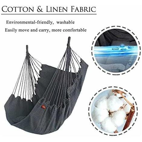 Hamac Chaise Suspendue Corde Balançoire Avec Poche Chaise Suspendue 2 Hamac Chaise Suspendue Corde Balançoire Avec Poche Chaise Suspendue – Image 2