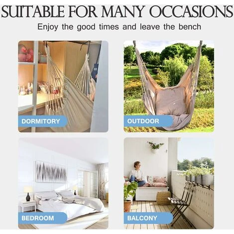 Hamac Chaise Suspendue Corde Balançoire Avec Poche Chaise Suspendue 4 Hamac Chaise Suspendue Corde Balançoire Avec Poche Chaise Suspendue – Image 4
