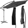 STILISTA Parapluie 350 Cm Avec éclairage LED Et Dispositif à Manivelle, Couverture Incluse, Anthracite