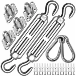 SVKBJROY Accessoire Pour Voile D'ombrage, Kit De Fixation De Voile D'ombrage M6 Très Résistant, Kit De Fixation Pour Auvent En Acier Inoxydable 304 Pour Triangle Et Carré (M6)