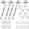 SWAWIS Kit Fixation Voile D'ombrage, 44 Pièces Acier Inoxydable Accessoire Pour Voile D'ombrage, Kit De Montage Fixations Pour Voile D'ombrage Triangulaire Carrés Rectangulaire