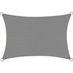 Voile D'ombrage Rectangulaire 2.5x3m Respirant Toile Ombrage Une Protection Des Rayons UV Pour Patio Jardin, Terrasse,Extérieur,Balcon, Couleur Gris
