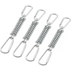 Boucle Ressort Tension Fixation Store - Voile D'ombrage Fixations Accessoires En Acier Inoxydable Avec 4 Ressorts HéLicoïdaux 8 Mousquetons, 4 PCS