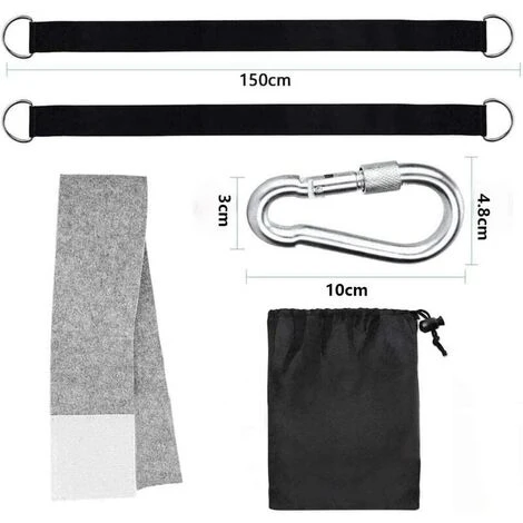 Hamac Sangles,Fixation Hamac Avec Balançoire D'arbre Sangle Balancoire Suspendu Ultra Résistant Avec D-Ring Et Balançoire Sangles De Hamac Max 550KG Pour Camping,Hamac Et Balancoire De Jardin(2x1.5m) 2 Hamac Sangles,Fixation Hamac Avec Balançoire D'arbre Sangle Balancoire Suspendu Ultra Résistant Avec D-Ring Et Balançoire Sangles De Hamac Max 550KG Pour Camping,Hamac Et Balancoire De Jardin(2x1.5m) – Image 2