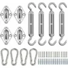 Kit De Fixation Pour Voile D'Ombrage, 44 Pcs Inoxydable Kit De Montage Fixations D'ombrage De Voile, Kit Accessoires De Fixation De Matériel Pour Auvents Carrés Rectangle Et Triangulaires