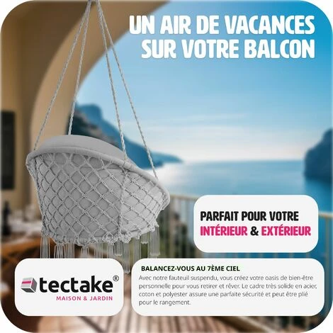 Fauteuil Suspendu Samira - Fauteuil Suspendu, Siège Suspendu Pour L’intérieur Et L’extérieur, Fauteuil Balançoire 5 Fauteuil Suspendu Samira - Fauteuil Suspendu, Siège Suspendu Pour L’intérieur Et L’extérieur, Fauteuil Balançoire – Image 5