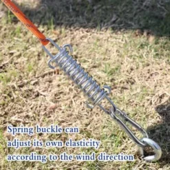 4PCS Ressort Voile D'Ombrage Et 8PCS Petit Mousqueton, Fixation Voile D'Ombrage Boucle Corde Ressort Pour Tente Camping En Plein Air Randonnée Voyage Pique-Nique -Promos Jardin Lumi Magasin 99448303 3