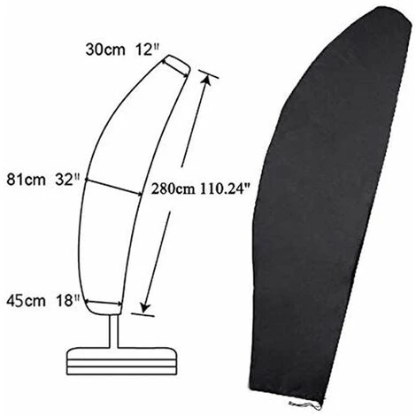 Housse Pour Parasol Déporté – Housse Parasol Excentré – Bâche De Protection Pour Parasol Déporté – Housse étanche Et Durable Pour Parasol(280x30x81x45CM) 3 Housse Pour Parasol Déporté – Housse Parasol Excentré – Bâche De Protection Pour Parasol Déporté – Housse étanche Et Durable Pour Parasol(280x30x81x45CM) – Image 3