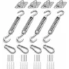 Kit De Fixation Pour Voile D'ombrage, Acier Inoxydable Soleil Voile D'ombrage Kit De Fixation Pour Triangle Et Carré, Rectangle, Du Soleil Voile D'ombrage Accessoires De Fixation