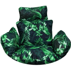 Coussin Cocoon Pour Balançoire Suspendue - Feuilles Vertes
