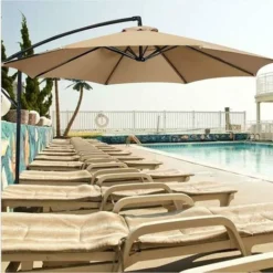 Toile De Rechange Parasol 8 Baleines Diamètre 3m Tissu De Remplacement Imperméable Résistant Aux Uv Beige -Promos Jardin Lumi Magasin 99983895 4